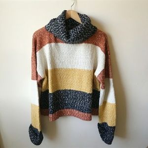 GILI striped popcorn cozy turtleneck